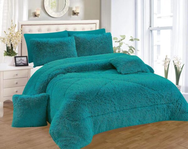 Generic 6pc Luxury Design Velvet Plush Fluffy Duvet Set-Warm Woolen Duvet FULL Set-6*7 - Image 11