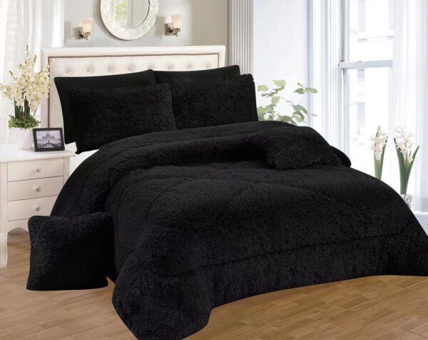 Generic 6pc Luxury Design Velvet Plush Fluffy Duvet Set-Warm Woolen Duvet FULL Set-6*7 - Image 12