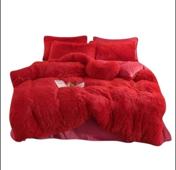 Generic 6pc Luxury Design Velvet Plush Fluffy Duvet Set-Warm Woolen Duvet FULL Set-6*7 - Image 7