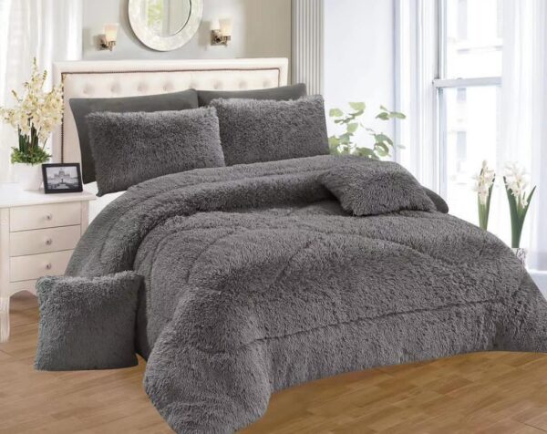 Generic 6pc Luxury Design Velvet Plush Fluffy Duvet Set-Warm Woolen Duvet FULL Set-6*7