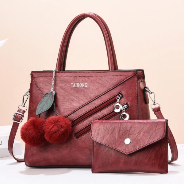 WOMEN TWO-PIECE SET TASSEL HANDBAG CROSSBODY BAG