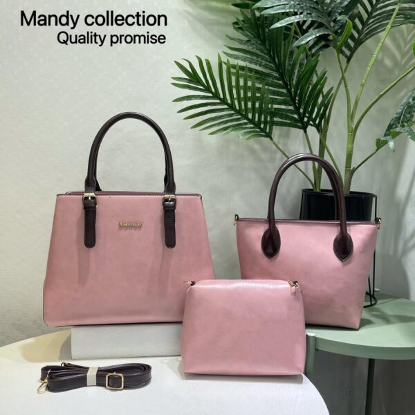 Women Soft Leather Three- pieces Shoulder Crossbody Bags - Image 2