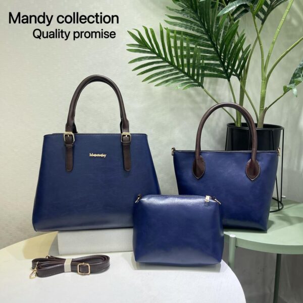 Women Soft Leather Three- pieces Shoulder Crossbody Bags - Image 3
