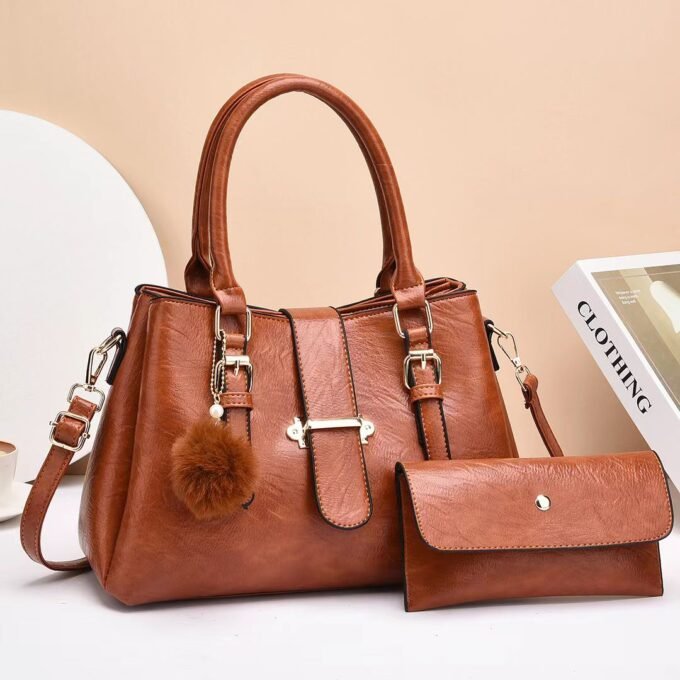 XUEREN BUCKLE ZIPPER SHOULDER BAG