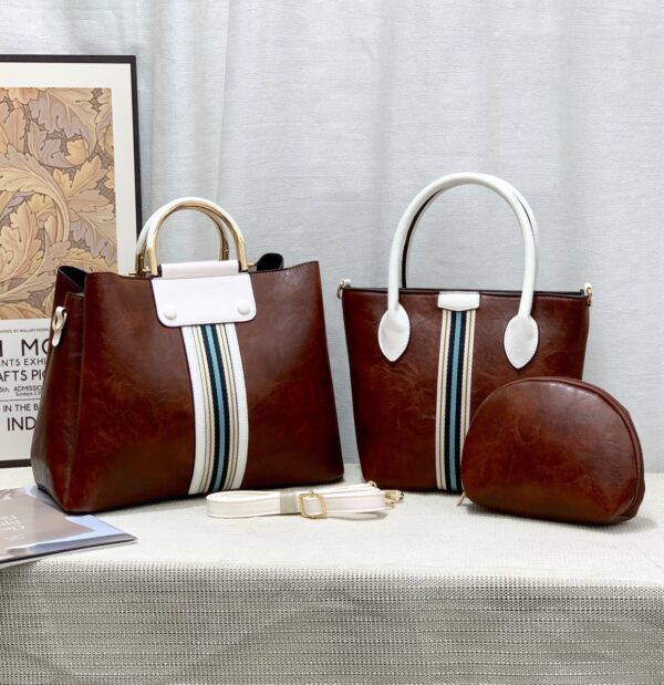 WOMEN THREE-PIECE SET TASSEL HANDBAG CROSSBODY BAG - Image 2