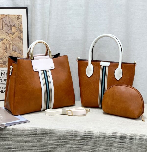 WOMEN THREE-PIECE SET TASSEL HANDBAG CROSSBODY BAG - Image 4