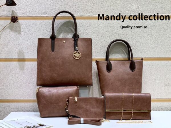WOMEN 5 PCS TOTE BAG ,Handbag Crossbody Bag,Shoulder Bag,Clutch Bag,Coins Bag,Women Purse - Image 2