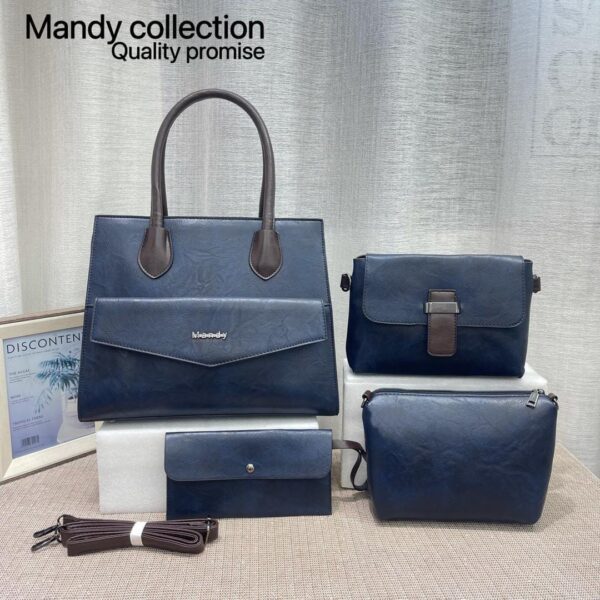 Big Size 4 pcs Retro PU Tote Handbag