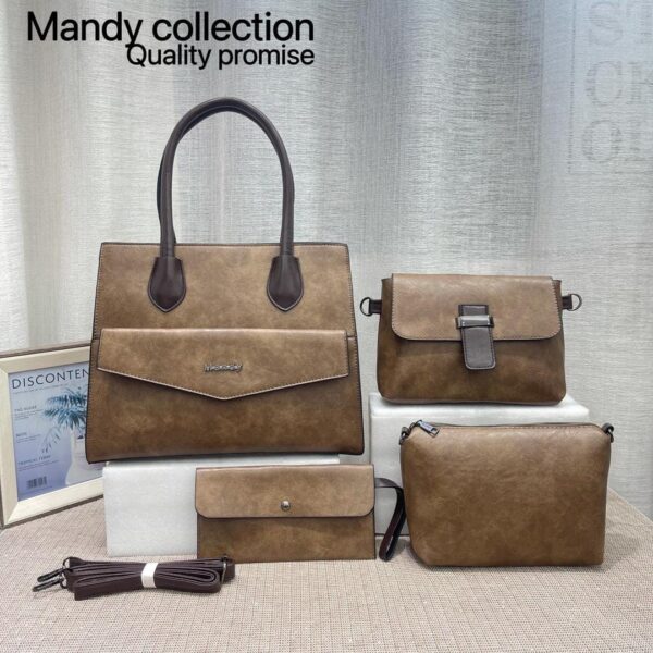 Big Size 4 pcs Retro PU Tote Handbag - Image 5