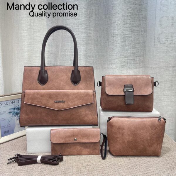 Big Size 4 pcs Retro PU Tote Handbag - Image 6