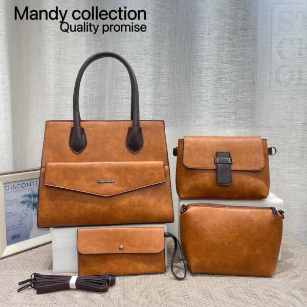 Big Size 4 pcs Retro PU Tote Handbag - Image 7