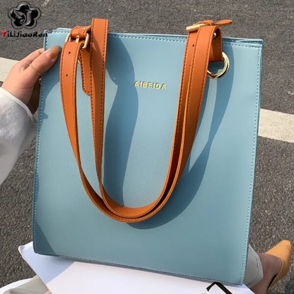 Letter Graphic Shoulder Tote Bag