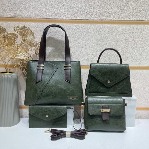 4pcs Litchi Embossed Top Handle Bag Set. - Image 3