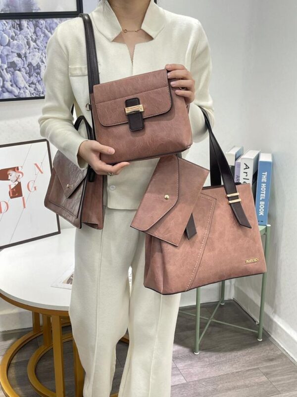 4pcs Litchi Embossed Top Handle Bag Set. - Image 5
