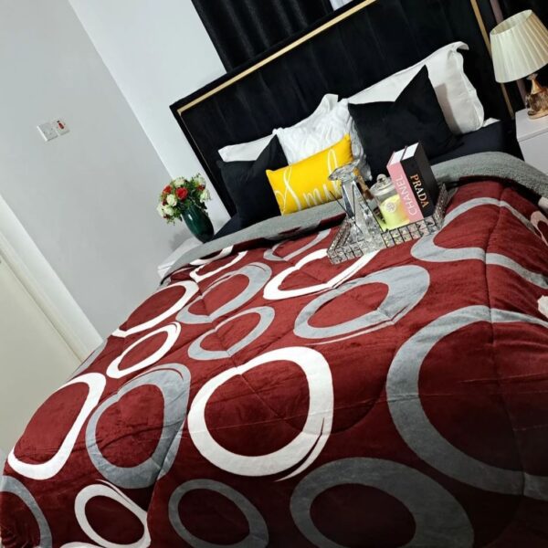 Mink Solid Woolen Flowered Blankets (5*6) - Image 3