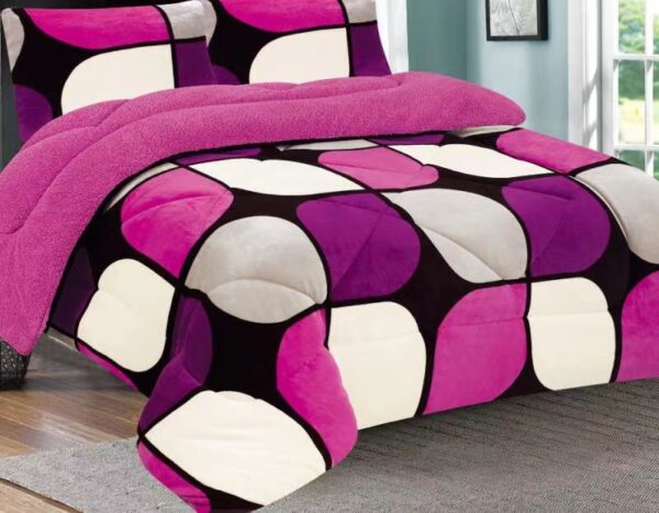 Mink Solid Woolen Flowered Blankets (5*6)