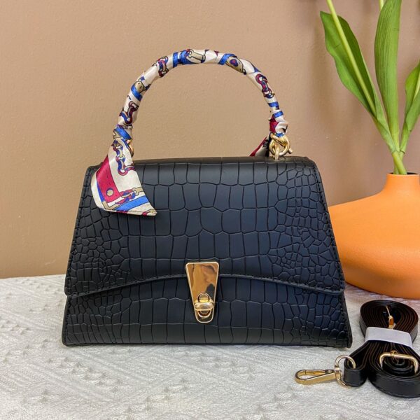 Letter Graphic Metal Handle Bag