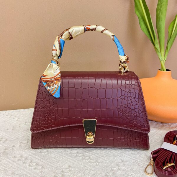 Letter Graphic Metal Handle Bag - Image 4