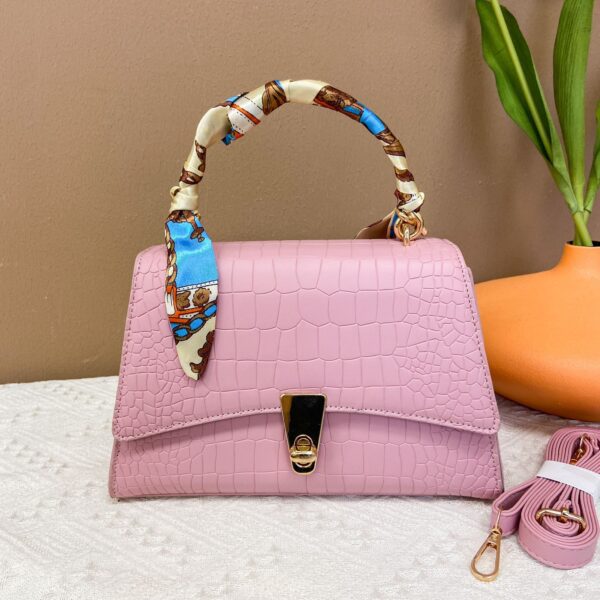 Letter Graphic Metal Handle Bag - Image 6