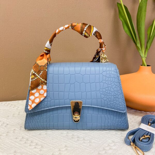 Letter Graphic Metal Handle Bag - Image 3