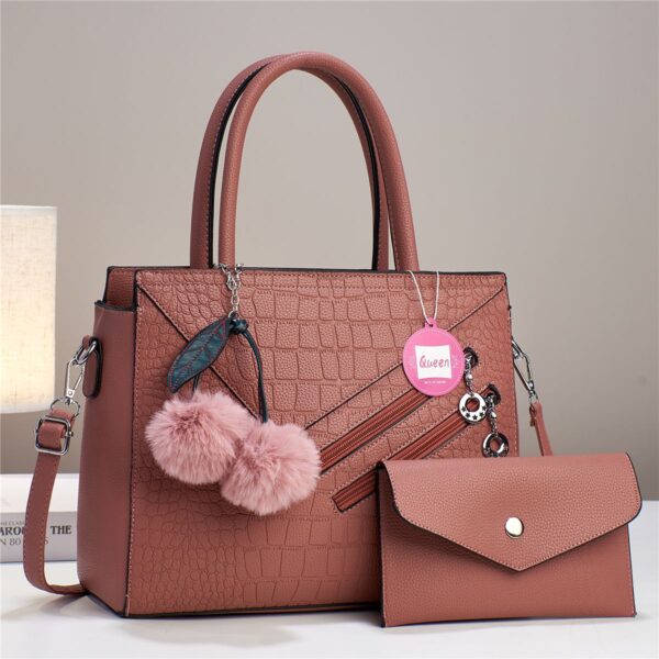 Womens Tassel Decor Handbag,Stylish Zipper Shoulder Bag. - Image 3
