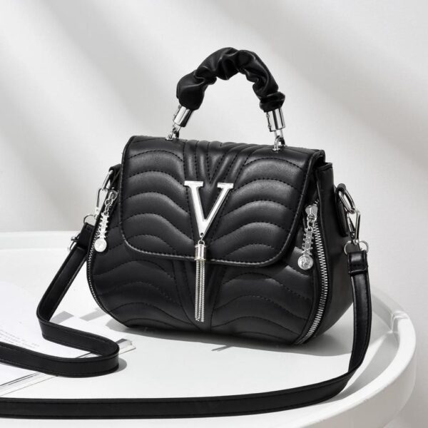 Mini Geometric Embossed side Zipper Decor Flap Bag