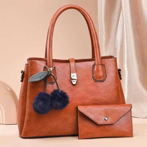Women Classic Handbag Vintage Crossover PU Leather Fashion Handbag - Image 5