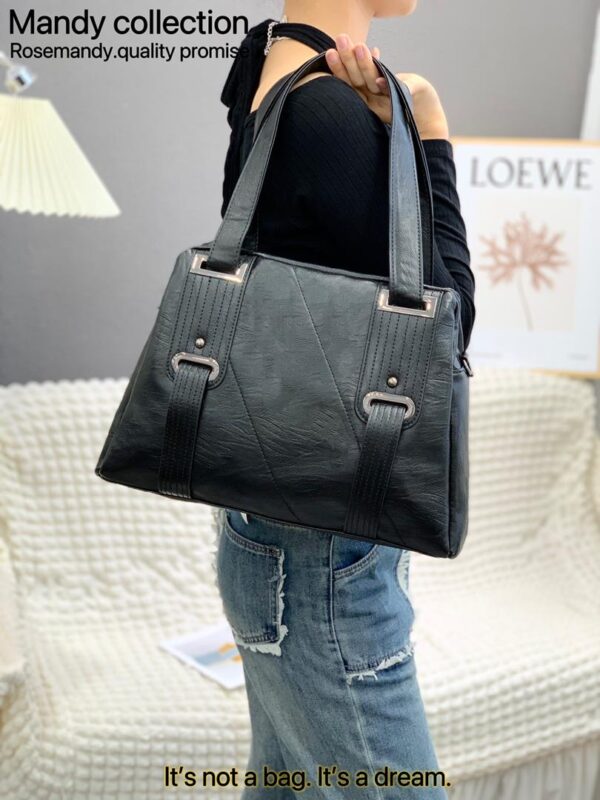 Glossy Large size Tote ,PU Leather Top Handle,Casual Versatile Bag - Image 8