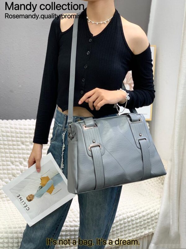 Glossy Large size Tote ,PU Leather Top Handle,Casual Versatile Bag - Image 3