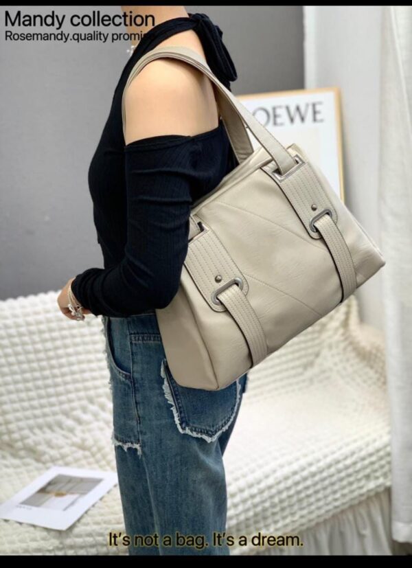 Glossy Large size Tote ,PU Leather Top Handle,Casual Versatile Bag - Image 10