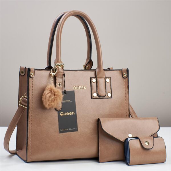 Queen Fashion Simple and Casual Handbag for Women 2024 New medium Capacity Tote Bag 3-1 Shoulder Bag. - Image 3
