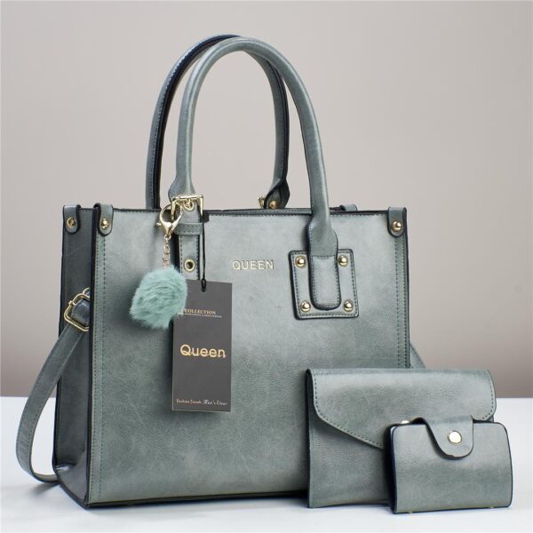 Queen Fashion Simple and Casual Handbag for Women 2024 New medium Capacity Tote Bag 3-1 Shoulder Bag. - Image 4