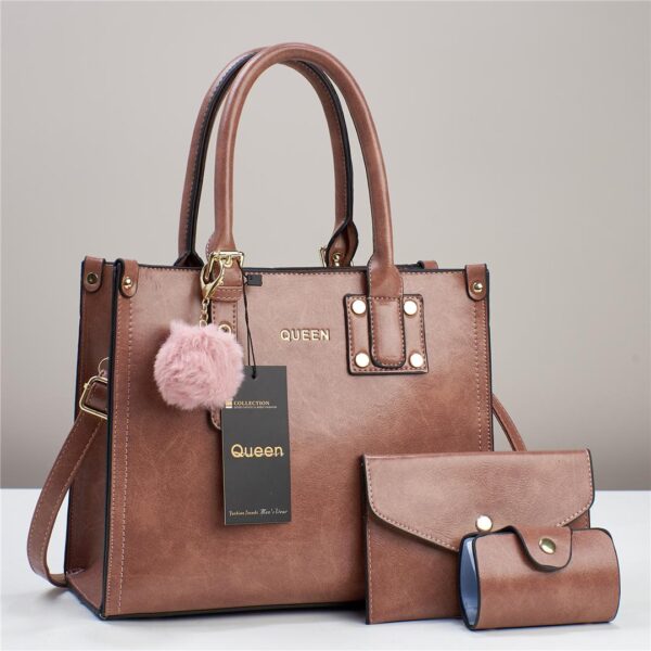 Queen Fashion Simple and Casual Handbag for Women 2024 New medium Capacity Tote Bag 3-1 Shoulder Bag. - Image 6