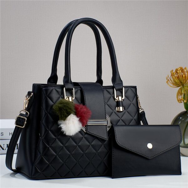 2-1 Vintage Style Retro Grain Leather Riveted Mini Cross Body Bag with Purse
