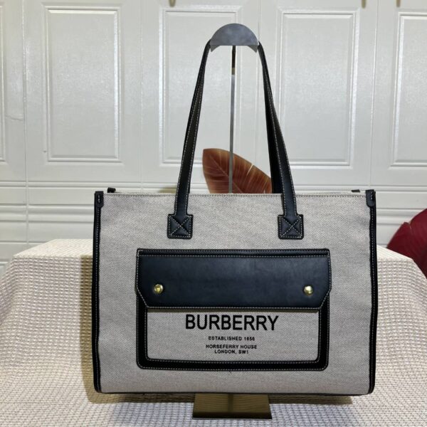 Classic Big size, Versatile Luxury Burberry's Essential Canvas Tote - Image 3