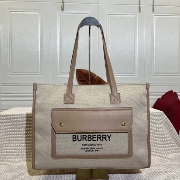Classic Big size, Versatile Luxury Burberry's Essential Canvas Tote - Image 6