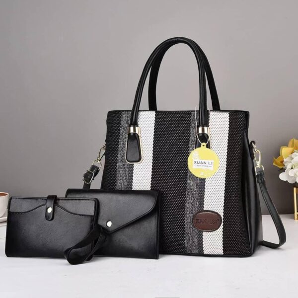 The Modern Classic Stripped 3-1 ladies/women handbag set - Image 2