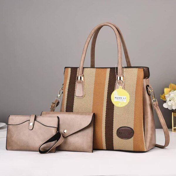 The Modern Classic Stripped 3-1 ladies/women handbag set - Image 4