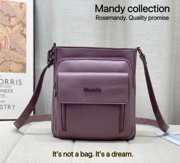 Mandy Collection: Classic high-quality PU Leather Crossbody Bag - Image 9