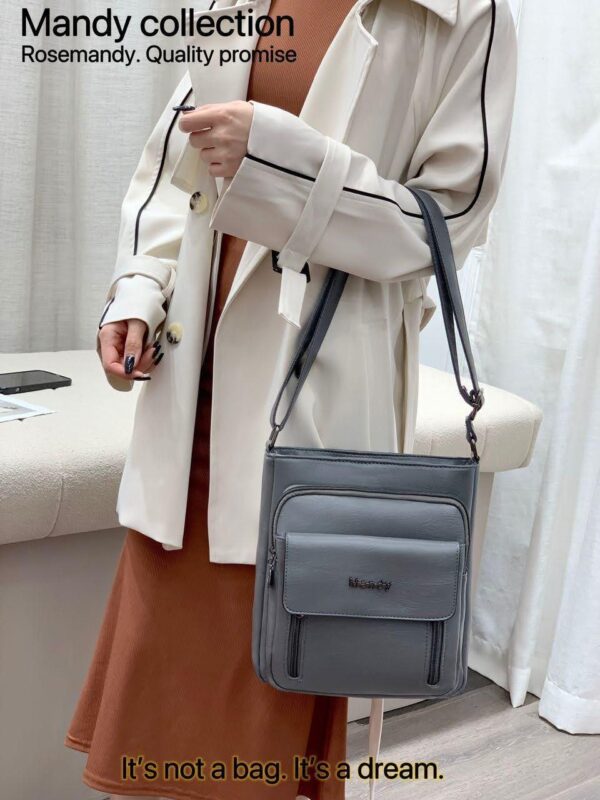 Mandy Collection: Classic high-quality PU Leather Crossbody Bag - Image 3