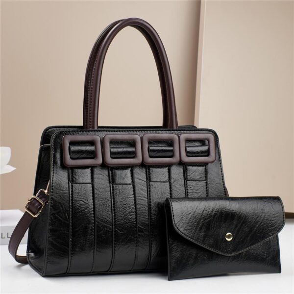 Women Medium Top-Handle Luxury PU Leather Tote Bolsa White - Image 3