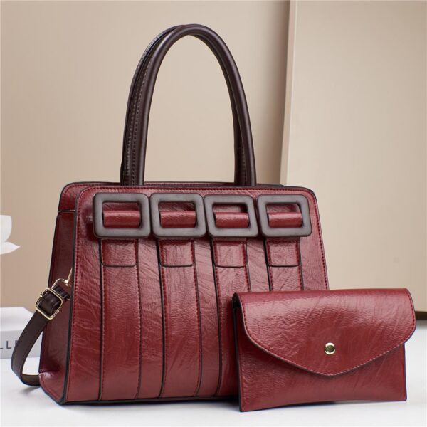 Women Medium Top-Handle Luxury PU Leather Tote Bolsa White - Image 6