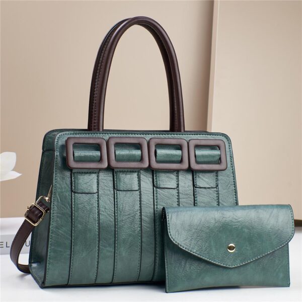 Women Medium Top-Handle Luxury PU Leather Tote Bolsa White - Image 7