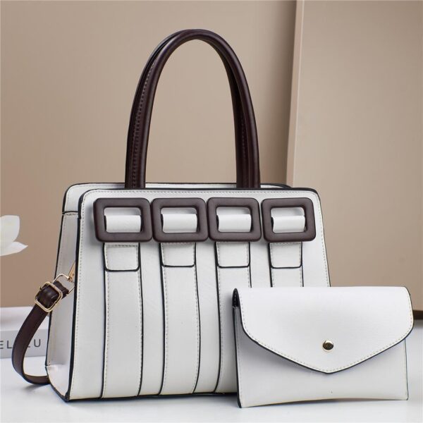 Women Medium Top-Handle Luxury PU Leather Tote Bolsa White